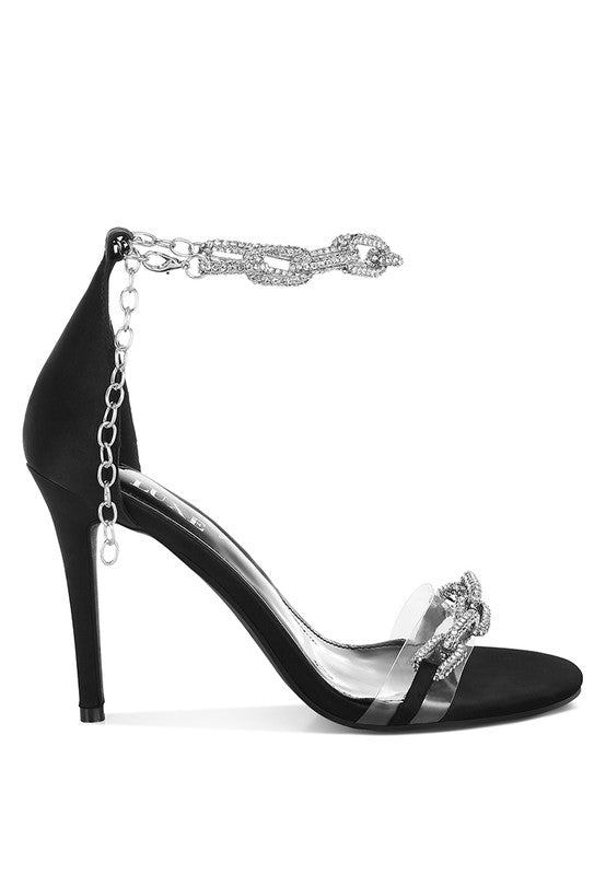 Rabenda Rhinestones Chain Stiletto Sandals