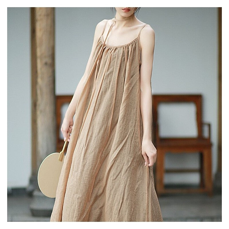 Casual and Elegant Solid Color Camisole Dress
