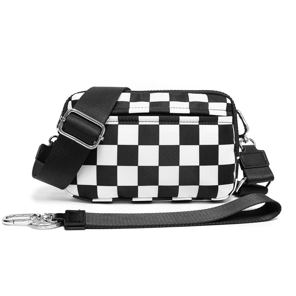 Waterproof Crossbody Waist Bag for Outdoor Sports Running - Lightweight Double Layer Polyester Fanny Pack