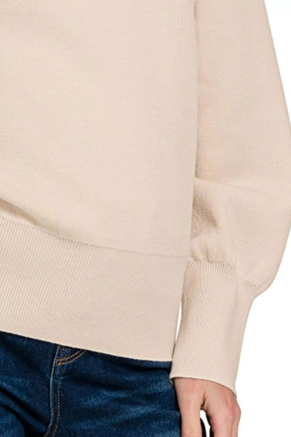 Viscose Mock Neck Exposed Seam Sweater