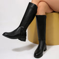 Women's Knee-High Knight Boots – Side Zip Chunky Heel Tall Boots