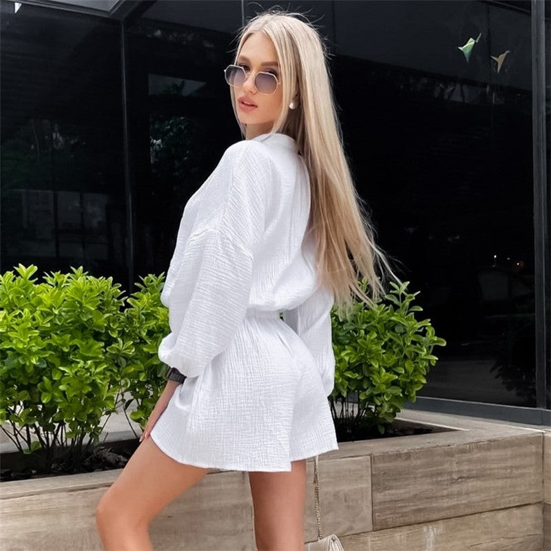 Solid Color Long Sleeve Jumpsuit