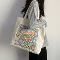 Stylish Embroidered Canvas Shoulder Bag