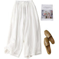 Wide Leg Cotton and Linen Pants in Solid Colors