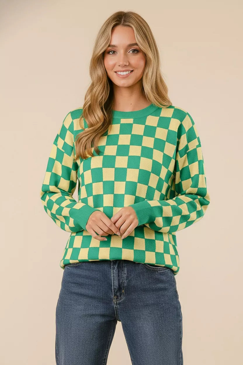 Checkered Pattern Sweater
