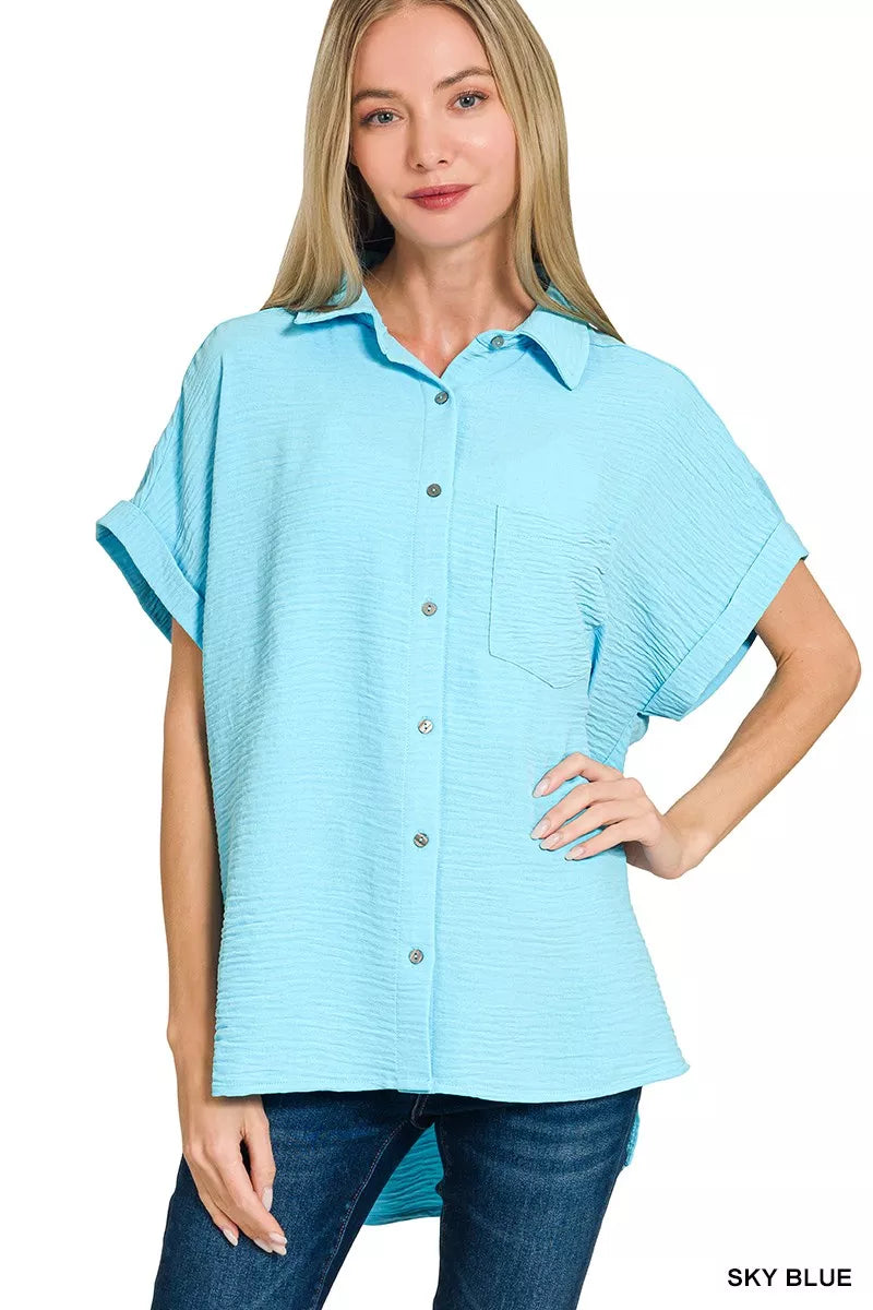 Woven Airflow Button Down Shirt