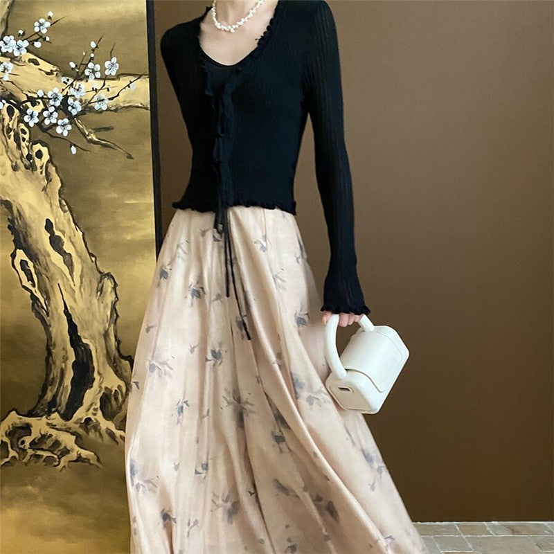 Floral Zen Ink Wide Leg Pants