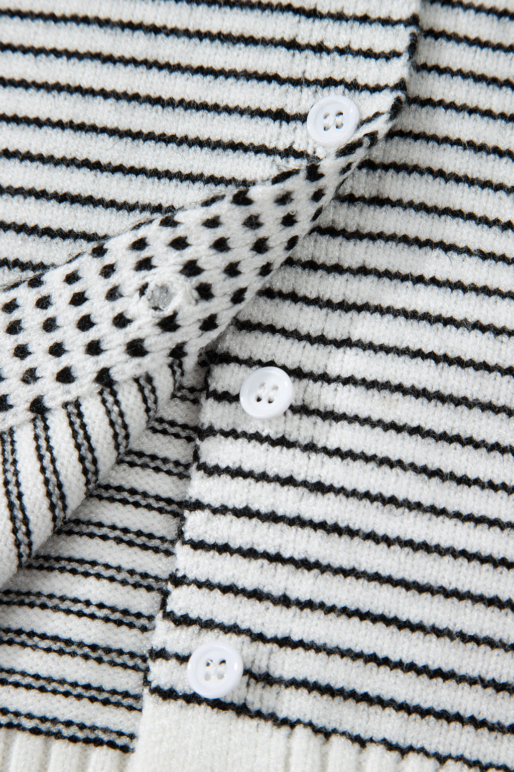 Black Stripe Contrast Trim Cap Sleeve Button Down Casual Cardigan