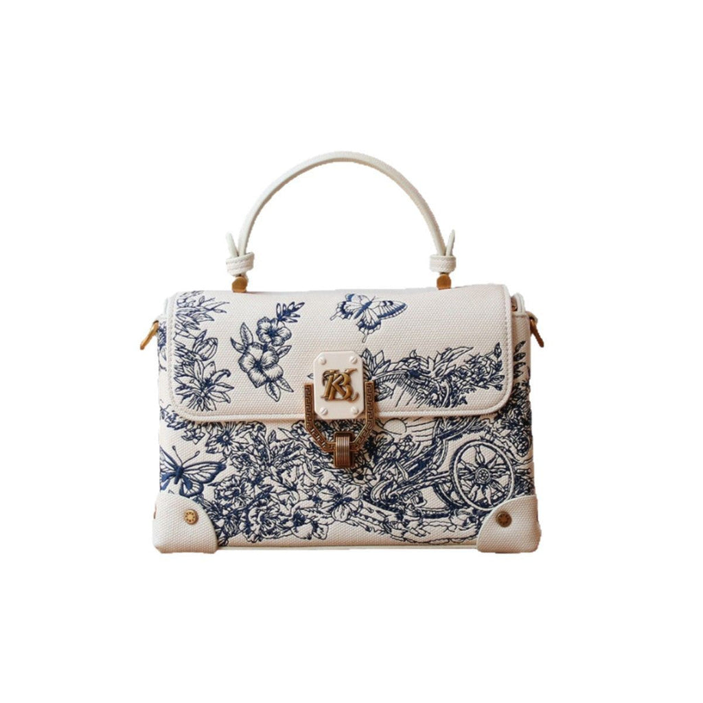 Embroidered Tote Shoulder Crossbody Bag for Women - Light Luxury PU Leather Handbag with Adjustable Strap