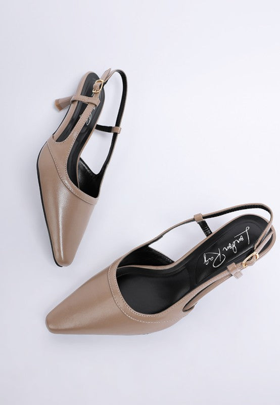 Luxton Slingback Pin Buckle Kitten Heels