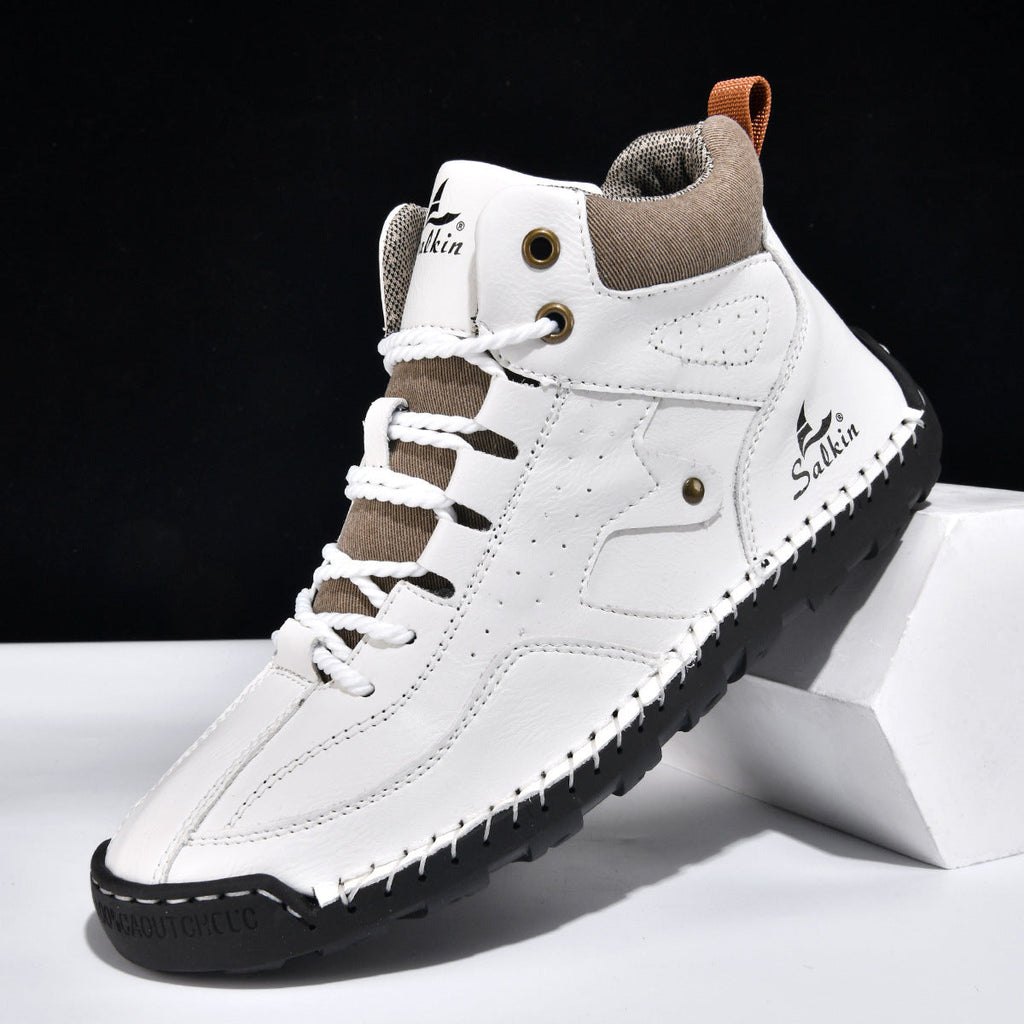Men's Outdoor High-Top Casual Shoes – Breathable PU Lace-Up Sneakers | Sizes EU 38–48