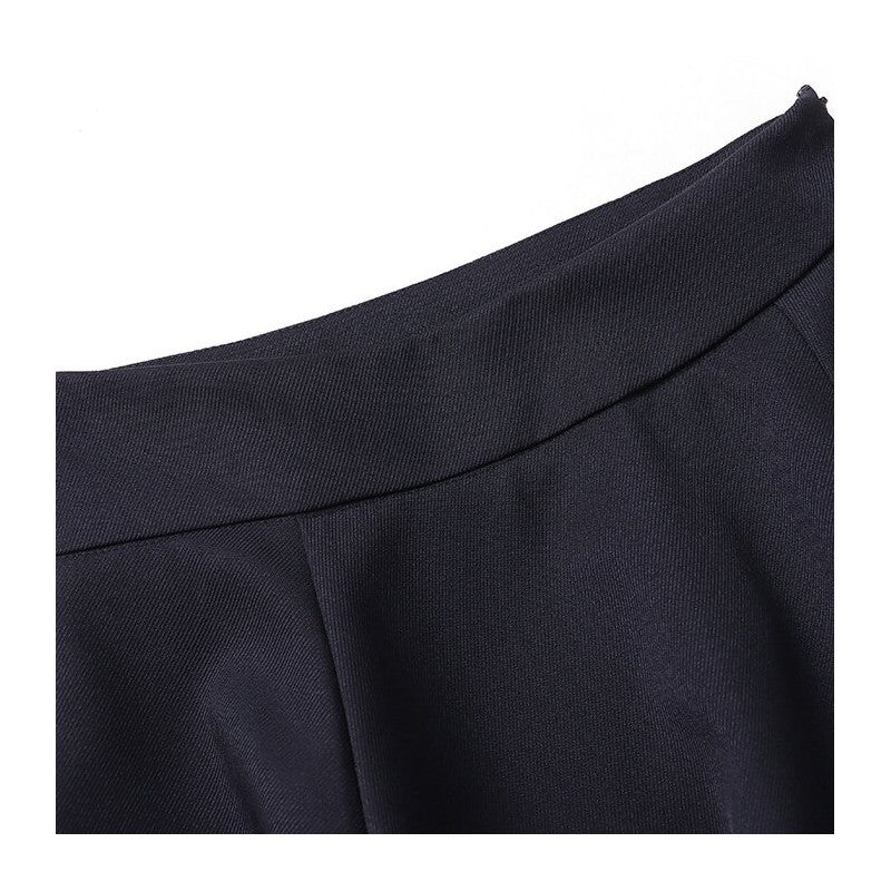 High-Waisted A-Line Midi Skirt in Solid Color