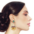 Statement Rhinestone Hanging Leaf Earrings Chic Fashion Jewelry