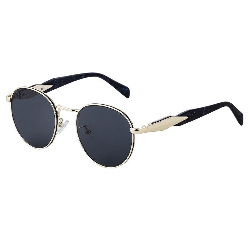 Fashionable Rimless Cut Edge Sunglasses With Metal Ellipse