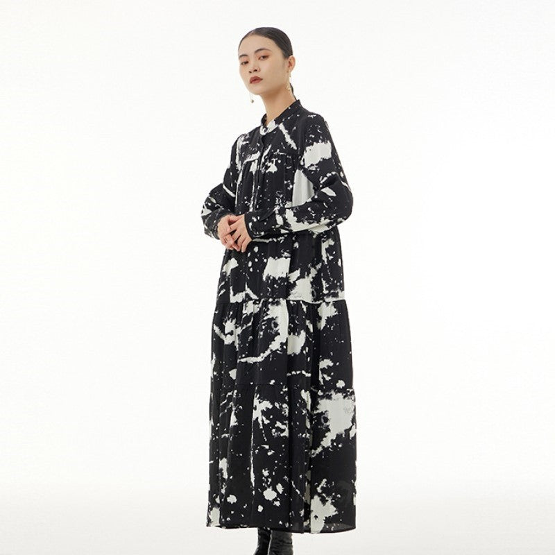 Vintage-Inspired Printed A-Line Dress