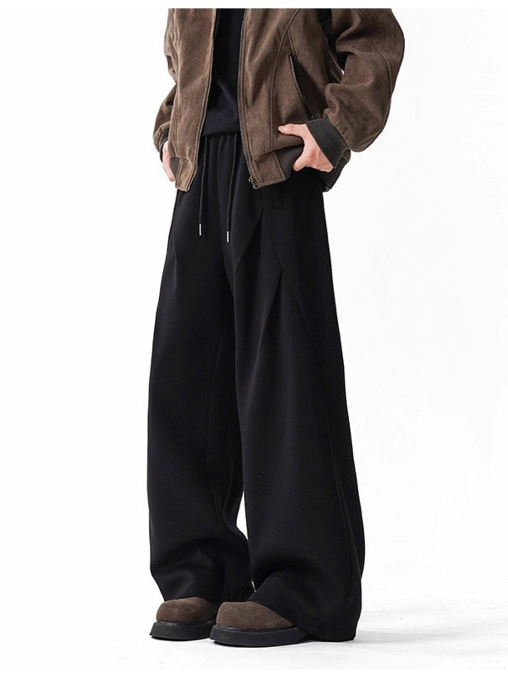 Men's Plus Size Wide Leg Drawstring Casual Pants