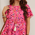 Colorful Polka Dot Print Short Sleeve Shirt