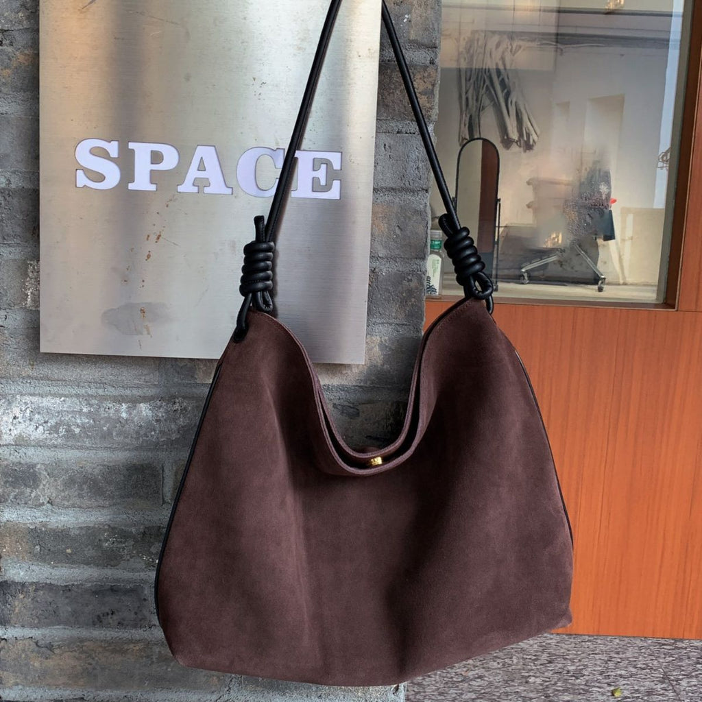 Luxury Vintage Suede Leather Shoulder Bag – Large Capacity Women's Hobo Bag