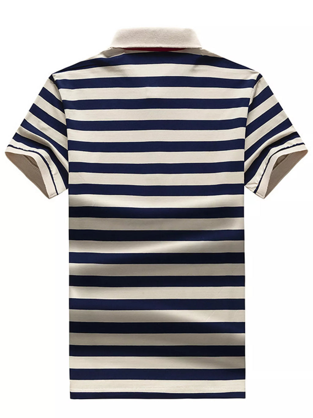 Men's Plus Size Striped Short Sleeve Polo Shirt