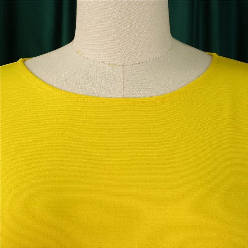 Sleek Bodycon Dress with Lotus Leaf Hem in Solid Color