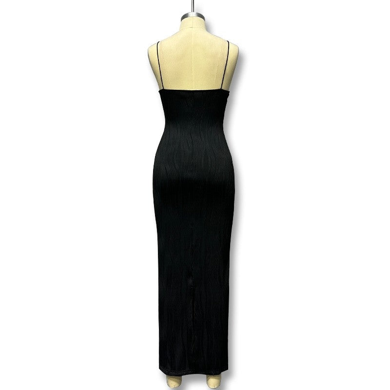 Solid Color Sleeveless Halter Dress
