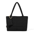 Women's Plaid Patchwork Tote Bag | Solid Color Shoulder Bag for Everyday Use