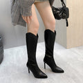 Women's Stiletto Heel Boots - Pointed Toe High Shaft Boots with Slip-On Design | Sarah Express