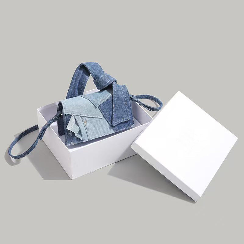 Denim Fabric Crossbody Bag