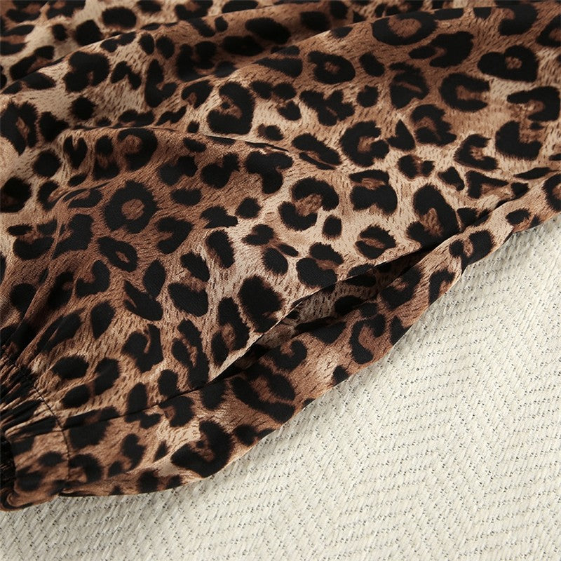 Leopard Print Long Sleeve Pajama Set