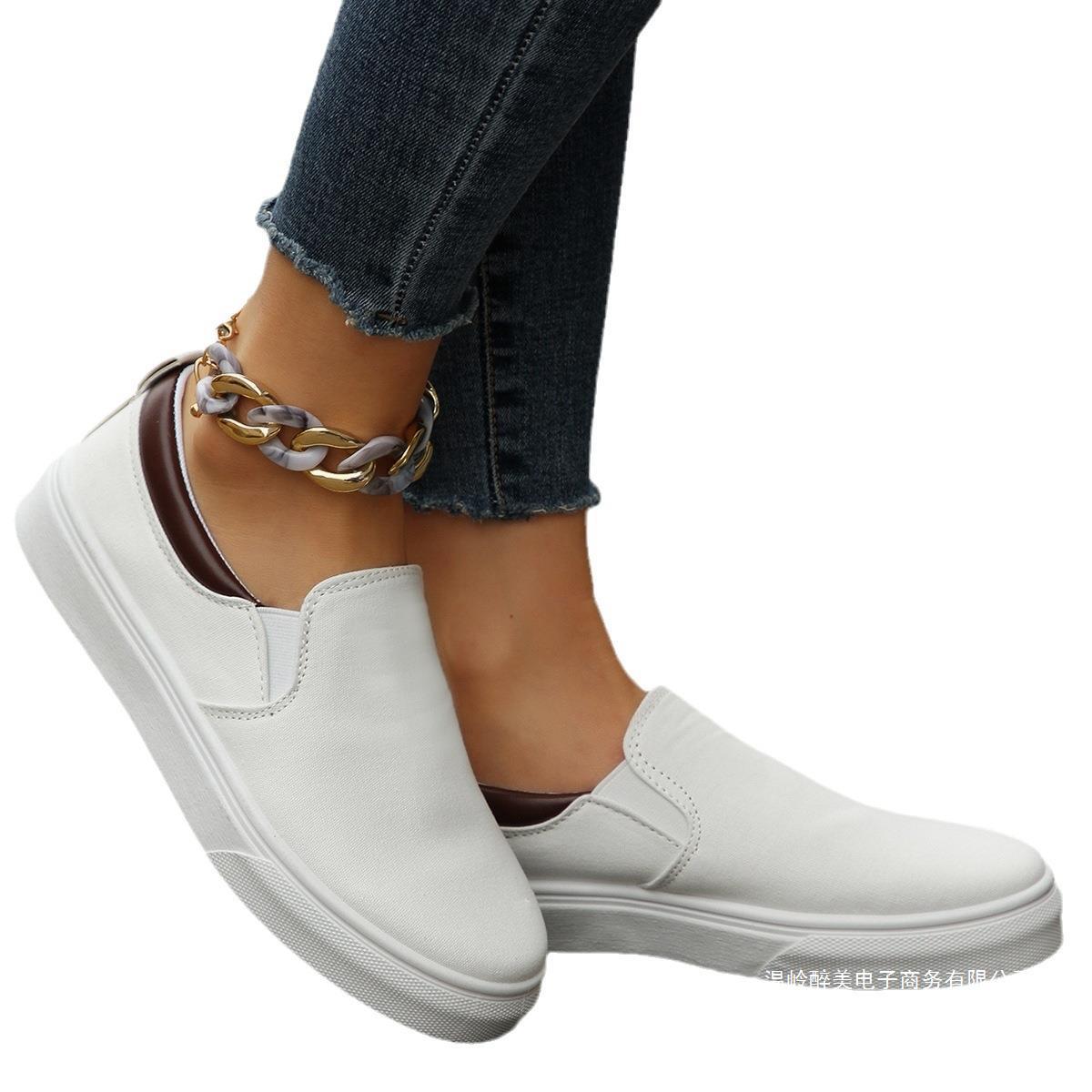 Women's Slip-On Flat Loafers | Color-Block Round Toe Casual Shoes