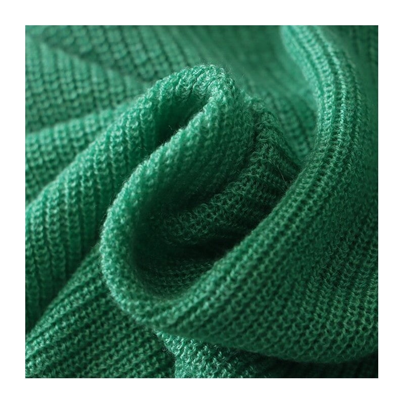 Solid Color V-Neck Ribbed Knit Cardigan