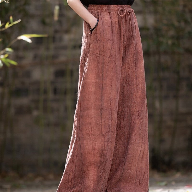 Relaxed Drawstring Wide-Leg Trousers