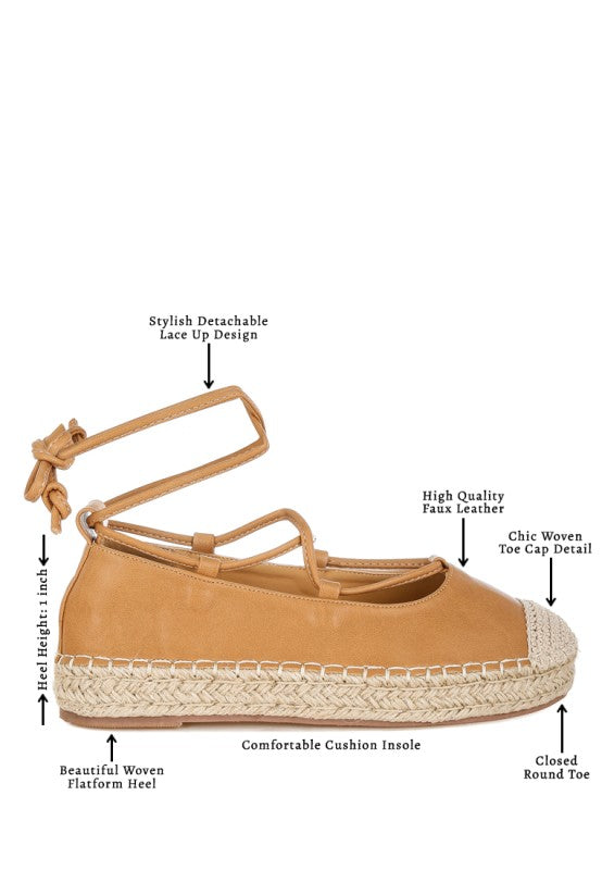 Alaya Woven Toe Lace-Up Espadrilles