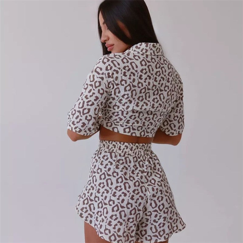 Floral Print Short Sleeve Shorts Pajama Set