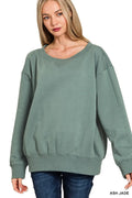 Fleece Boat Neck Sweatshirt