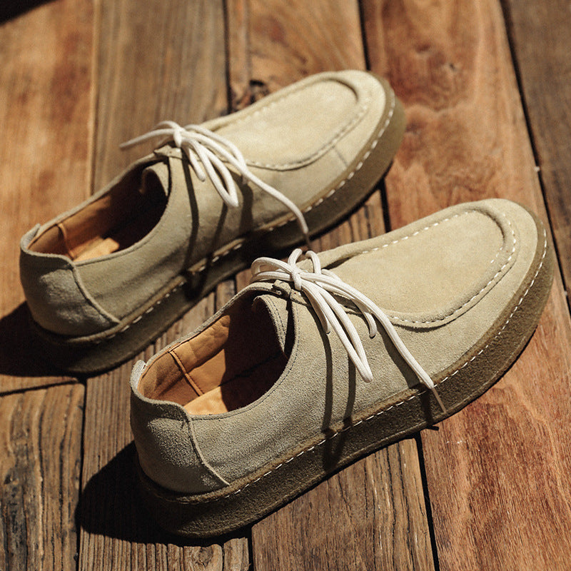 Men's Suede Leather Sneakers - British Style Casual Outdoor Shoes