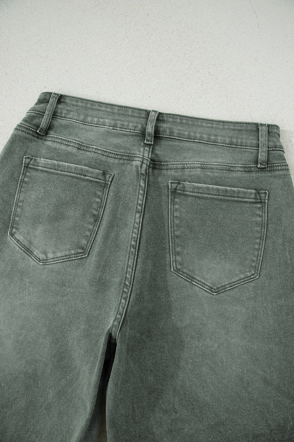 Four Leaf Clover Slight Distressed Raw Edge Wide Leg Jeans