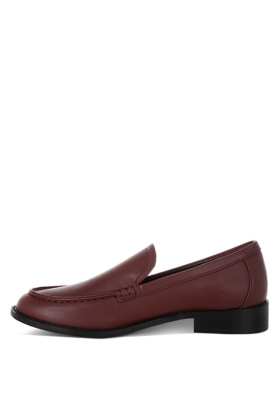 Ninto Low Heel Pleather Loafers