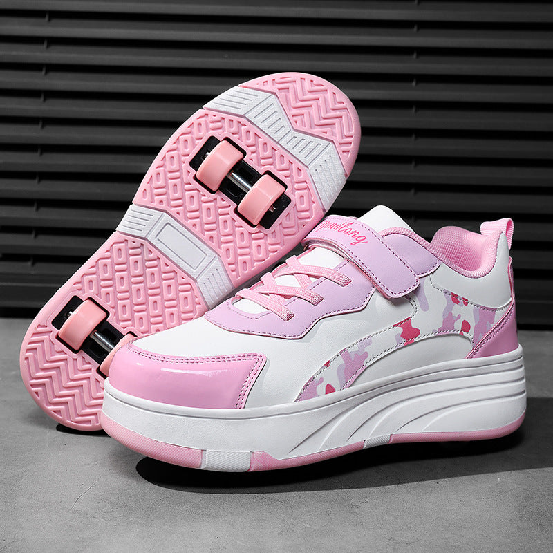Kids Transforming Roller Skate Running Shoes – Boys & Girls | Retractable Wheel Sneakers