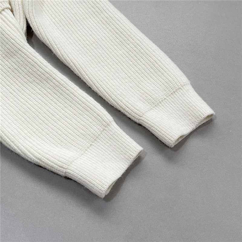 Solid Color Half-Zip Oversized Batwing Sleeve Sweater