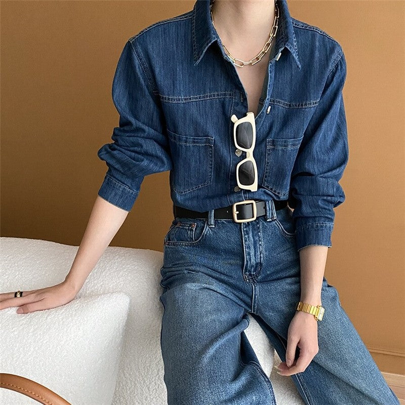 Vintage Denim Shirt - Casual and Versatile Classic