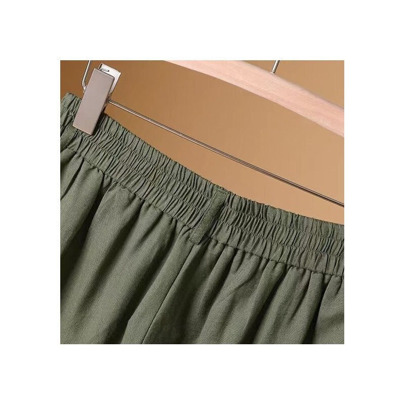 Sleek High-Waisted Wide-Leg Cropped Trousers