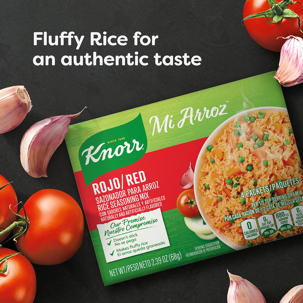BestBy03/26 Knorr Mi Arroz Rice Seasoning Mix Red 2.39oz 4 Count Pack of 12