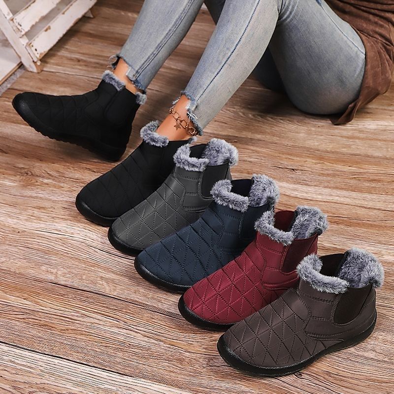 Women's Fleece-Lined Waterproof Winter Shoes - Non-Slip Insulated Comfort Shoes