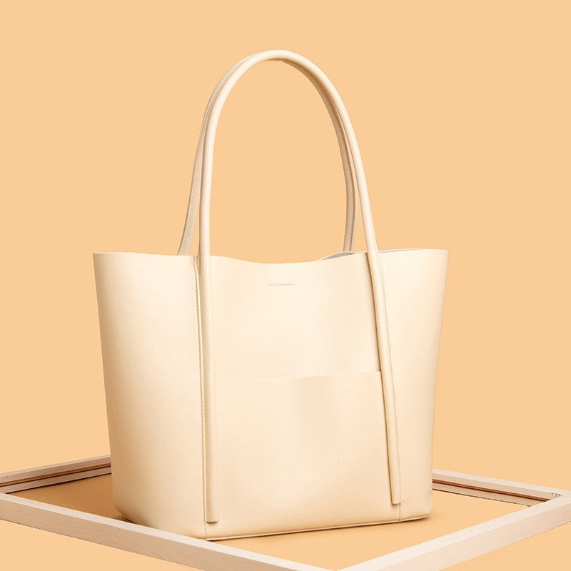 High Capacity Minimalist Genuine Leather Shoulder Bag