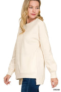 Full Size Fleece Hi-low Boyfriend Sweatshirts with Pockets Plus Size