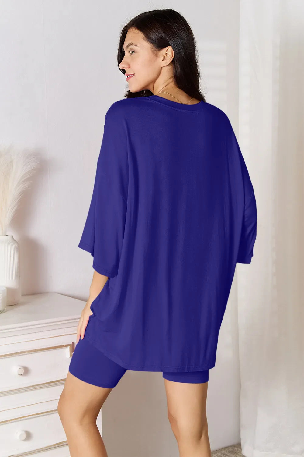 I am a Fashion Junky Full Size Soft Rayon Three-Quarter Sleeve Top and Shorts Set