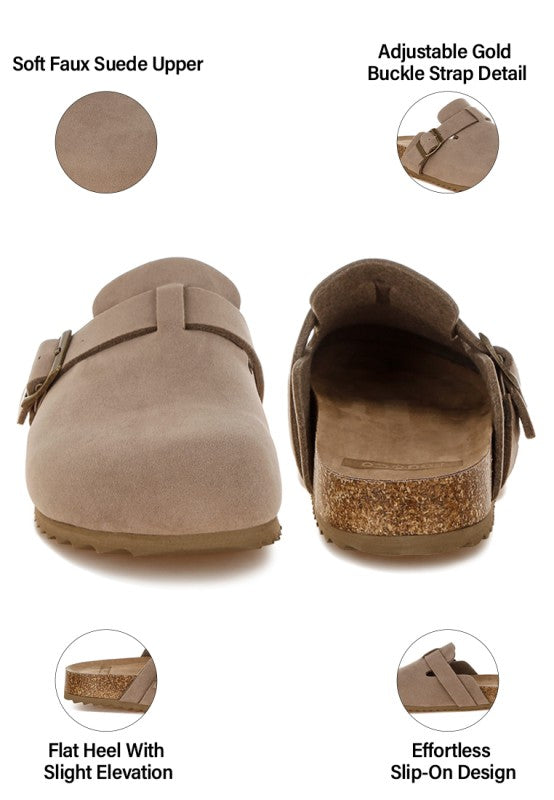 Ratiha Buckle Accent Slip-On Footbed Mules