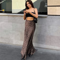 Fashionable Leopard Print Bodycon Mermaid Skirt
