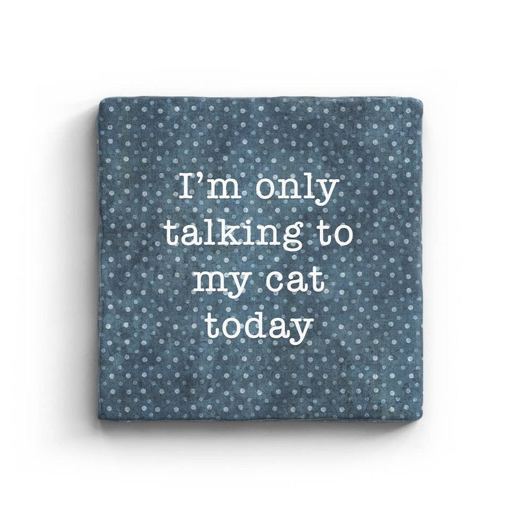 Talking to Cat - Marble Coaster